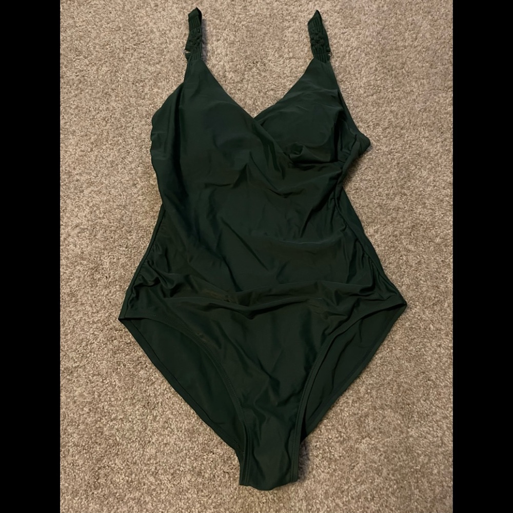 Merona Hunter Green One Piece Swimsuit Size Large